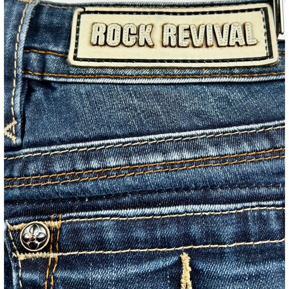 Rock Revival Y2K-Inspired Skinny Jeans Embroidered Pockets MidRise Stretch Denim - Picture 5 of 11